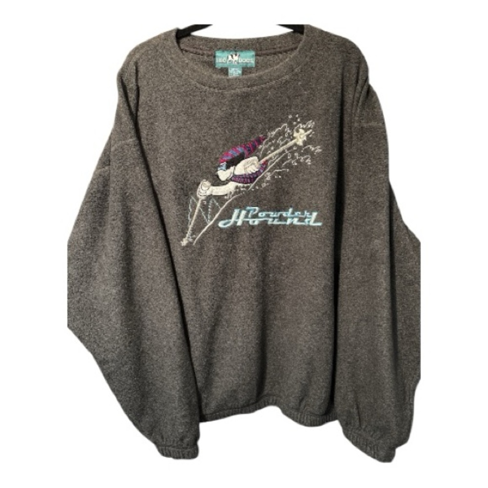 Vintage Big Dogs Spell Out Fleece Pullover Mens Size XL